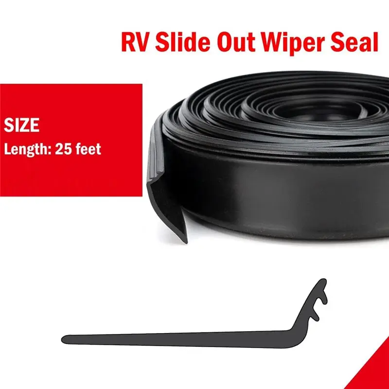 ยางซีลกันน้ำสำหรับรถบ้าน A77I RV Slide Out ขนาด 25 นิ้ว (แบบหนีบ)