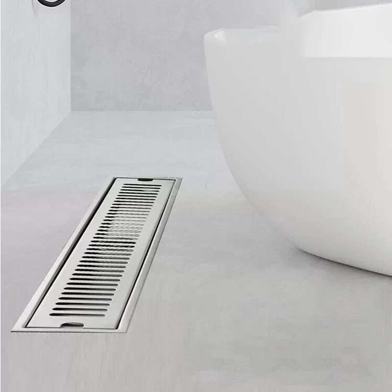 Rectangular Linear Shower Floor Drain Long Linear Drainage Channel Drain For Hotel Bathroom Kitchen Floor 20Cm