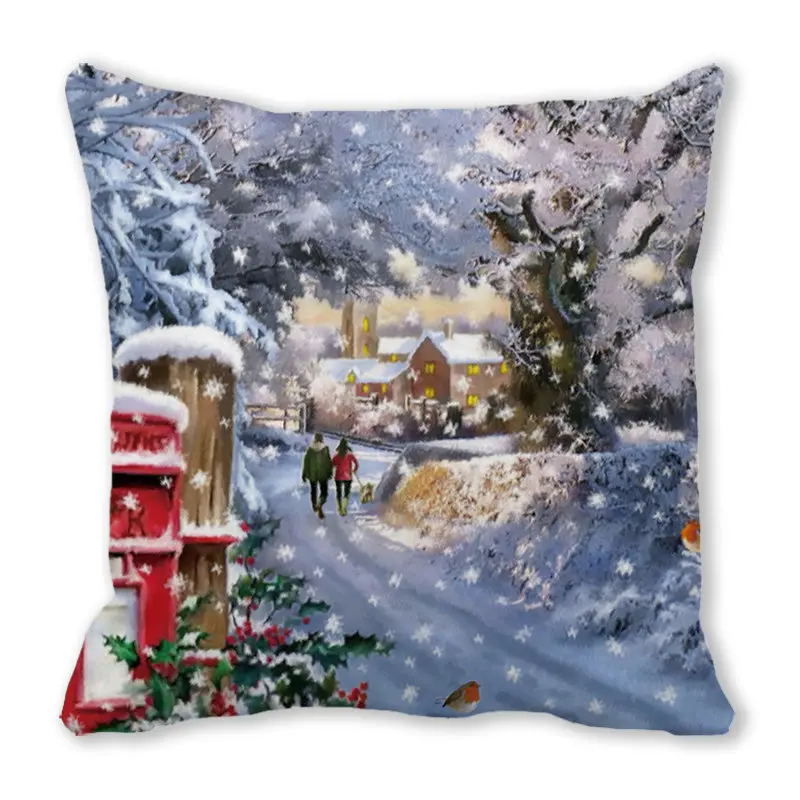 Merry Christmas home decoration  cushion cover   pillowcase Natal Navidad New Year gift 2022 45x45cm