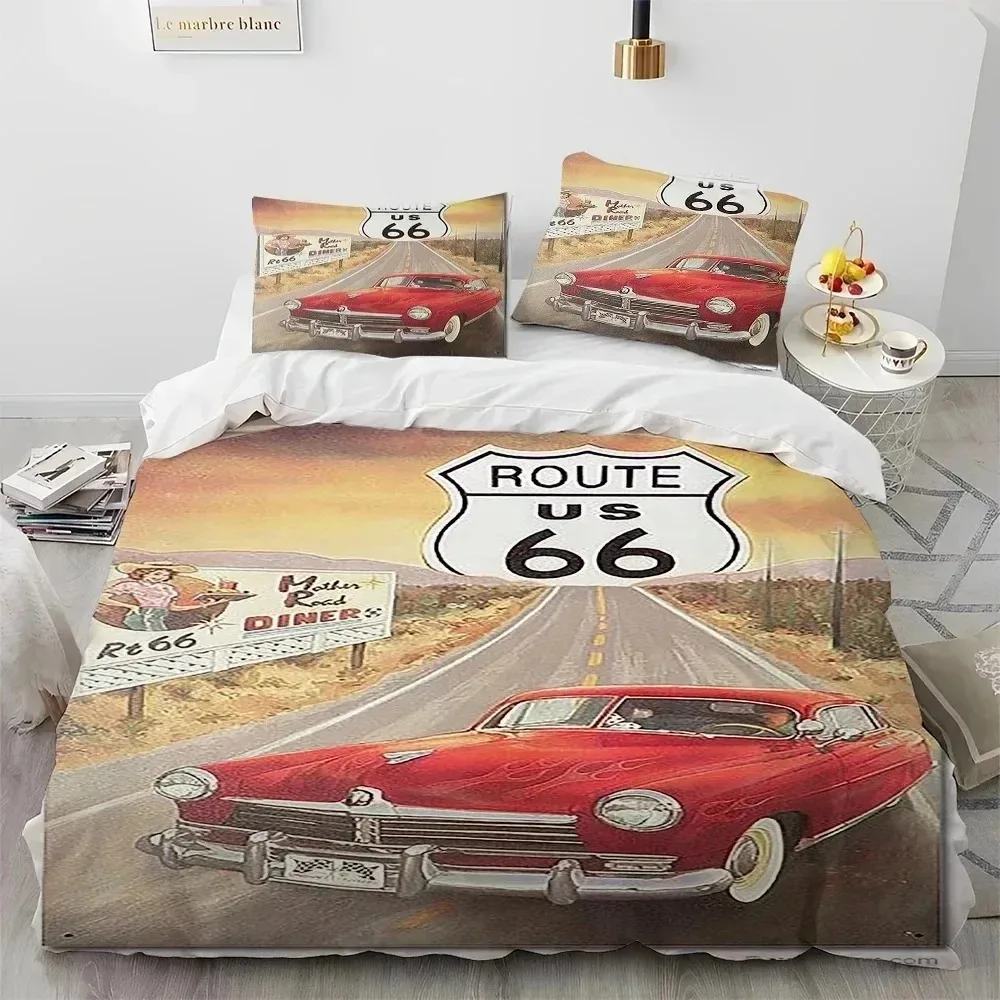 

3D Print Historic Route 66 Mother Road Bedding Set Bedroom Soft Modern Bedspreads Comefortable Duvet Cover Quilt Pillowcase