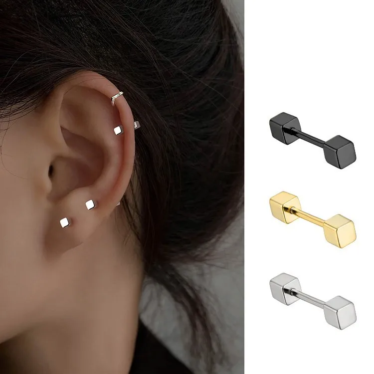 2022 New Square Ear Studs for Women Small Design Fashion Personality Earrings