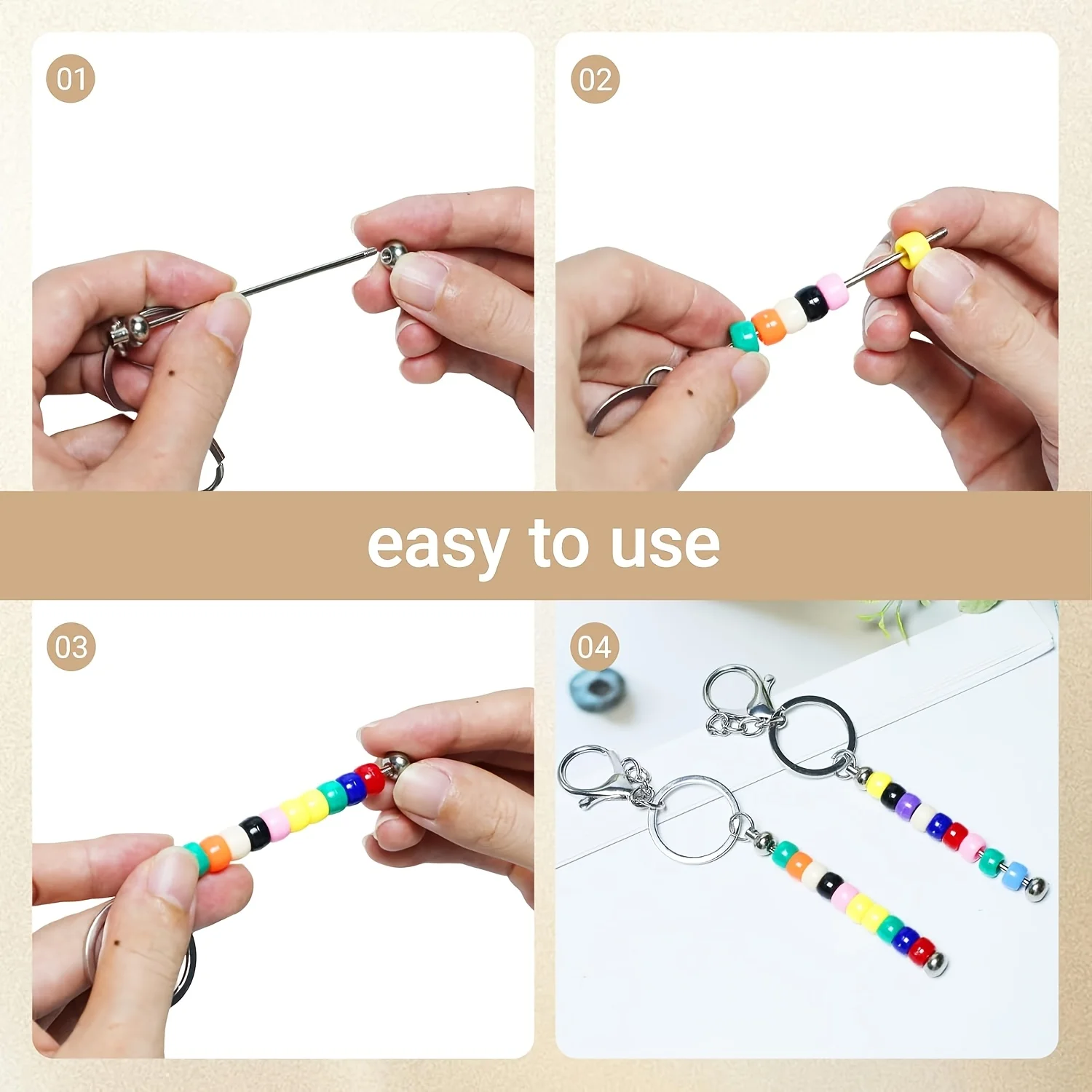 13pcs DIY Handmade Beadable Key Rings Key Chains Blank Keychain Bars Keychain Making Supplies Keychain Accessories view 5