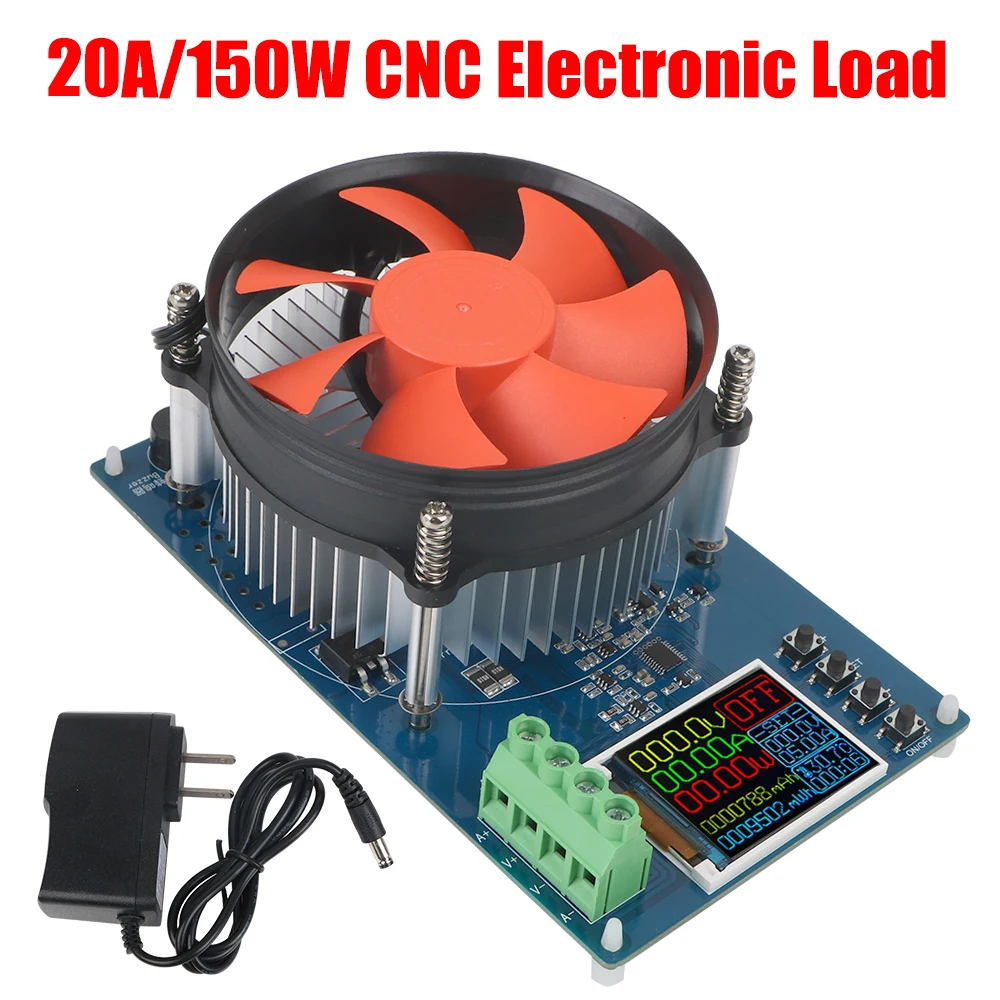 US Plug Adjustable Testing Module 150W 20A DC Power Meter Load Charger Electronic Load 4-wire Lithium Battery Tester