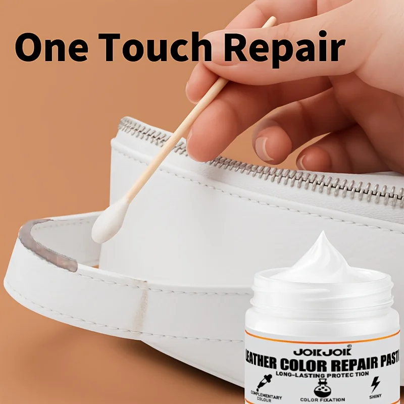 Kit de restauração de couro branco, pomada para colorir couro branco, tintura de couro - restaurar e renovar arranhões, descoloridos e envelhecidos