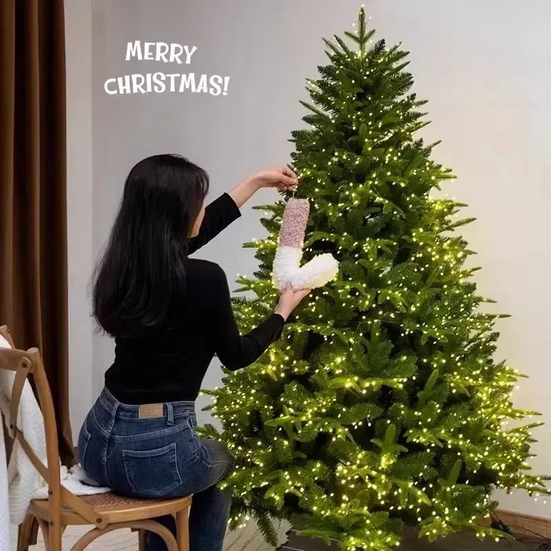 Artificial PVC Christmas Tree 150/180/210cm Green Large Fir Xmas Pine Tree Reusable with Stable Metal Tripod Christmas Ornaments