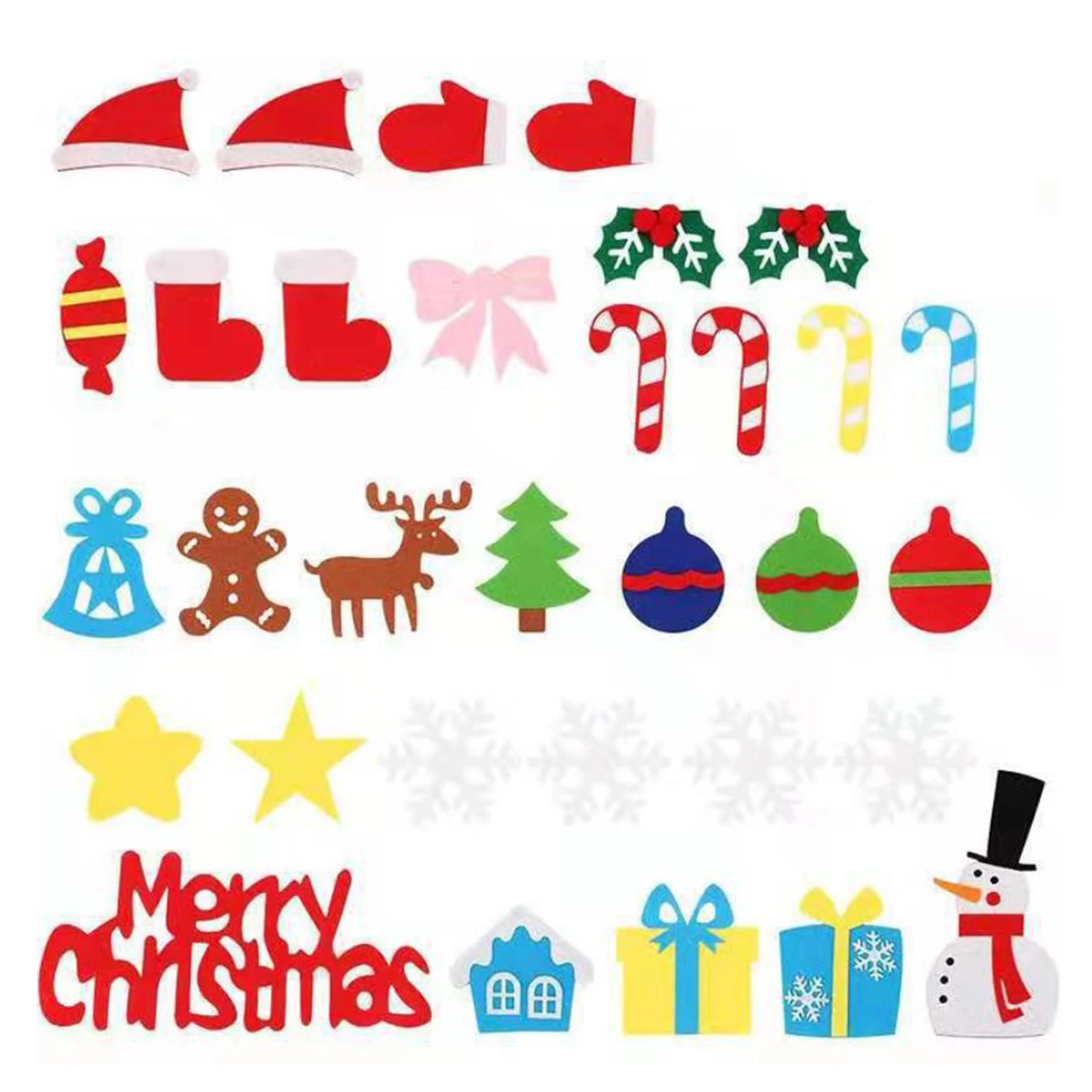 Felt Christmas Tree DIY Felt Christmas Tree Set For Kids 40 Pcs Detachable Ornaments Door Wall Hang Christmas Gifts For