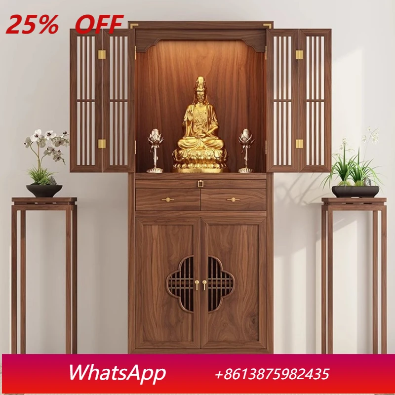 

LTT black walnut casket new Chinese vertical cabinet Buddhist platform household simple table
