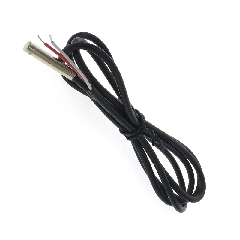 10pcs Temperature Sensor 10k B3950 Sheath Line 5x25 Cylindrical Waterproof Probe   Air Measurement Length 1  M NTC Thermistor