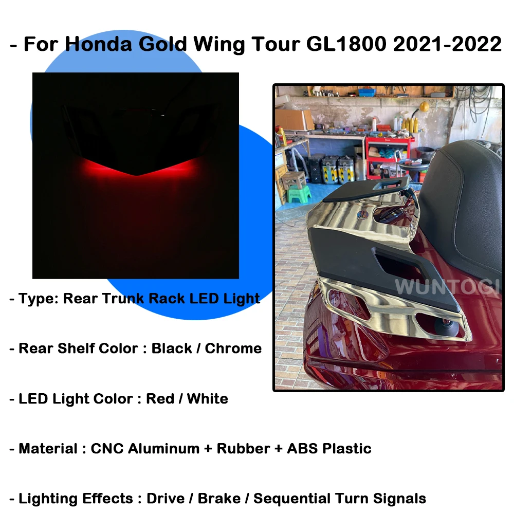 1800 GL Accessories Rear Trunk Luggage Rack Shelf Turn Signal Rear Top Box LED Brake Light For Honda GOLD WING GL 1800 GL1800