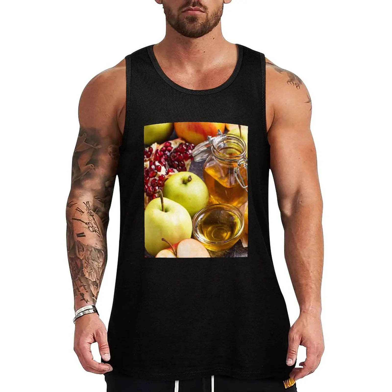 Rosh Hashana Symbols Tank Top Urban Casual Tank Top Streetwear Sleeveless Shirt