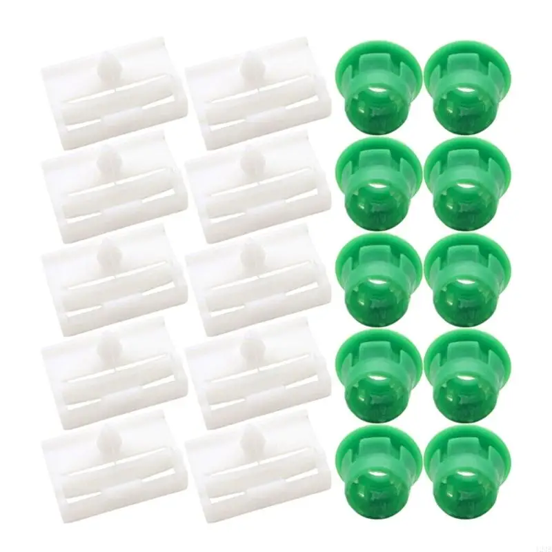 124B 20Pcs Auto Body Side Sill Skirt Clip And Grommet For E32 E46 E90 51711932996, Green And White Replacement Fasteners