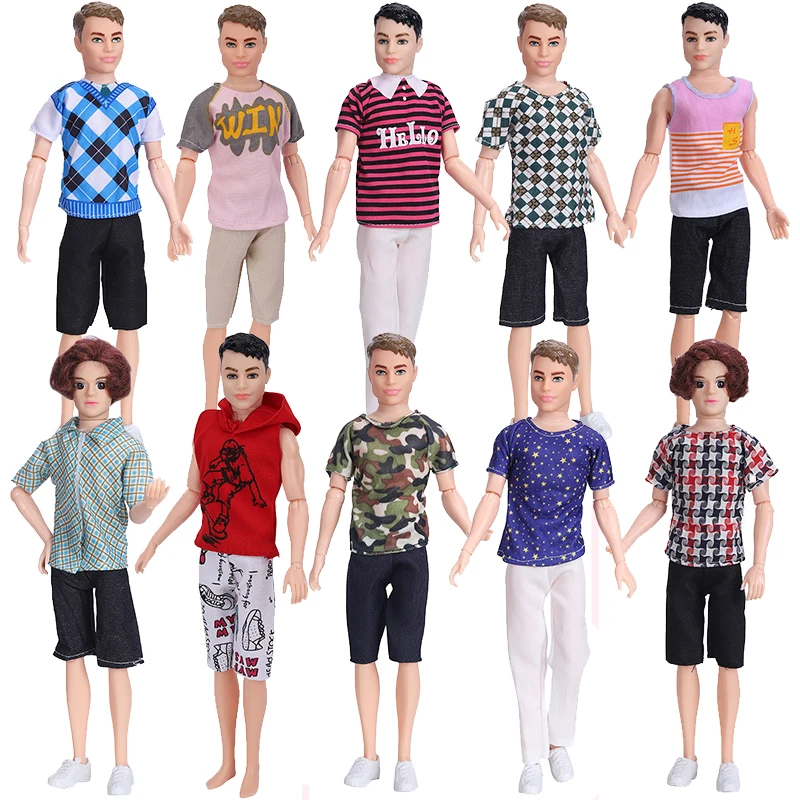 Men's Fashion 1/6 Male Doll Clothes Suit for Barbie Ken Prince Bjd Casual Clothing Tops Pant Toys for Children Professional Wear