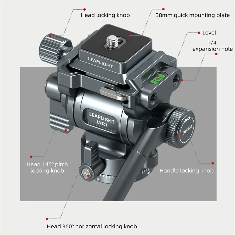 

Fluid Video Ball Head W/handle - Hydraulic Damping, Double Panoramic Base, Quick Release for Cinema Cameras & Mirrorless Rigs