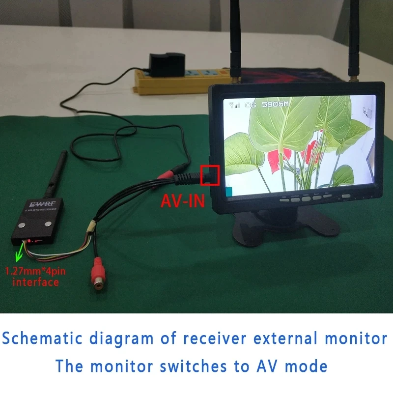 EWRF 5.8G FPV 세트 UVC 리시버 비디오 다운 링크 OTG VR 안드로이드 폰, 롱 RangeTS-5W 송신기 및 CMOS1200TVL 야간 감시 카메라