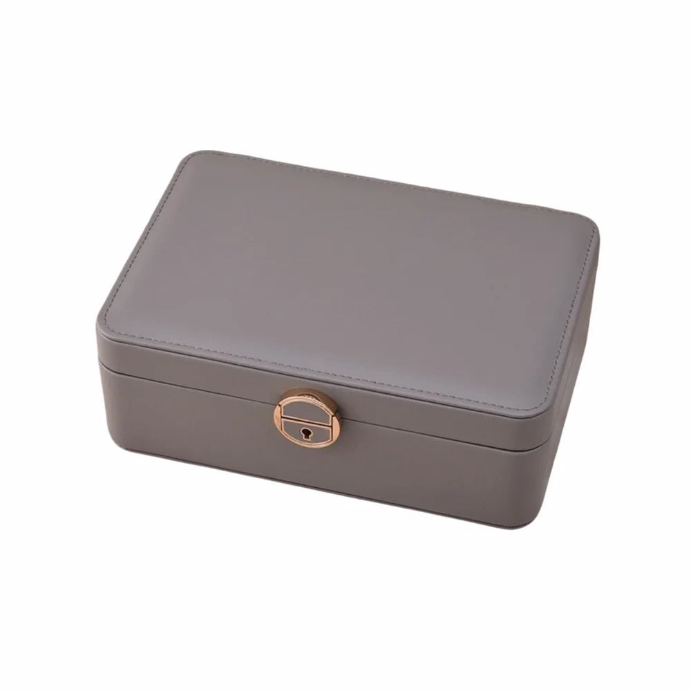 

Коробка для хранения ювелирных изделий из искусственной кожи, большая вместимость, двухслойная витрина для ювелирных изделий, водонепроницаемый пылезащитный чехол для хранения ювелирных изделий