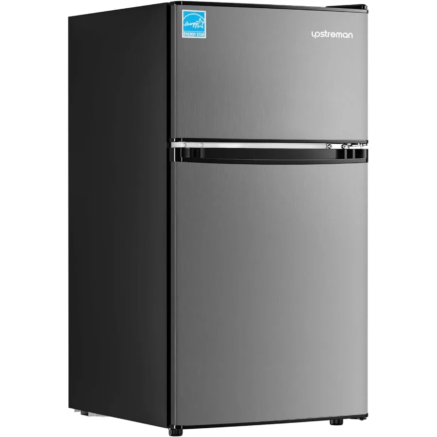 

3.1 Cu.Ft Mini Fridge with Freezer Double Door Small Fridge Dorm Essentials Adjustable Thermostat Energy Saving Mini Refrigerat