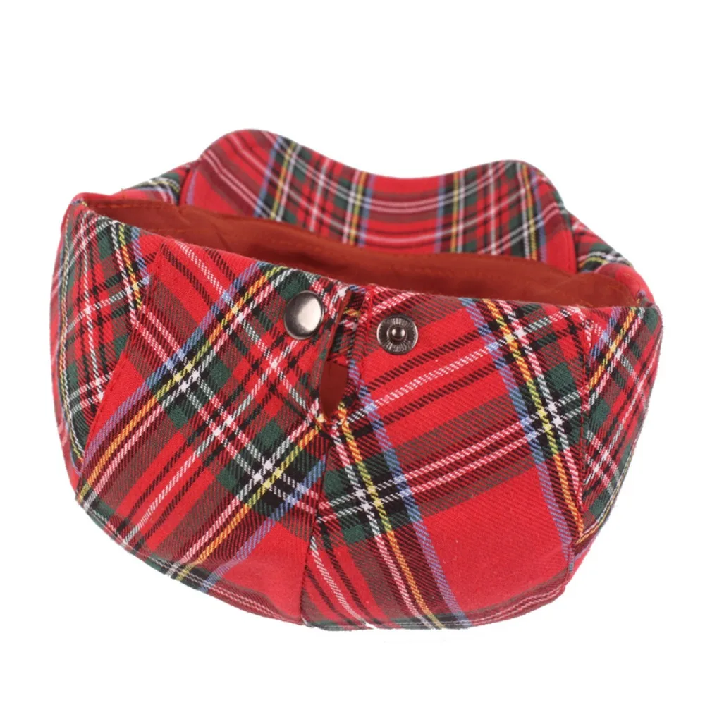 Simple Cotton Plaid Beret Cap Short Brim Breathable British Forward Hat Peaked Cap Retro Women Artist Hat Ladies