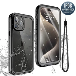 Funda impermeable IP68 para iPhone 16 15 Pro Max 14 Pro Max 13 12 Mini 11 Pro Max X XR protección completa cubiertas resistentes a prueba de golpes