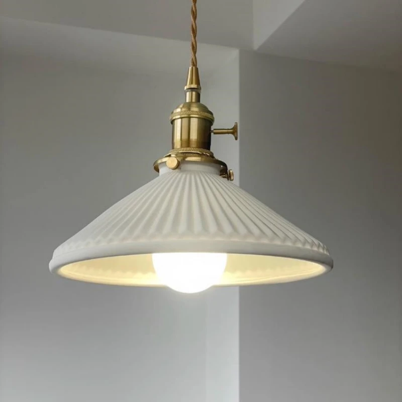 

Ретро керамический классический подвесной светильник E27, люстра, обеденная настольная лампа, средневековый домашний декор, кабинет, гостиная, столовая
