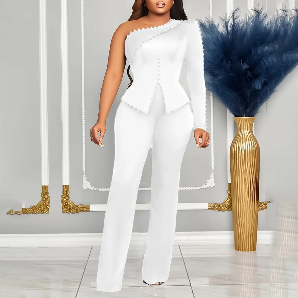 

White Black Red Women's Suit Trouser Elegant Lady New Collection Matching Sets Costumes For Women 2 Pieces Pants Crop Top 2024