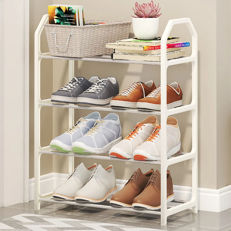 4 Tiers Shoe Rack Practical Shoe Cabinet Home Dorm Room Balcony Assembly Storage Shelf Hanger Shoecase Home Dorm Room Balcony