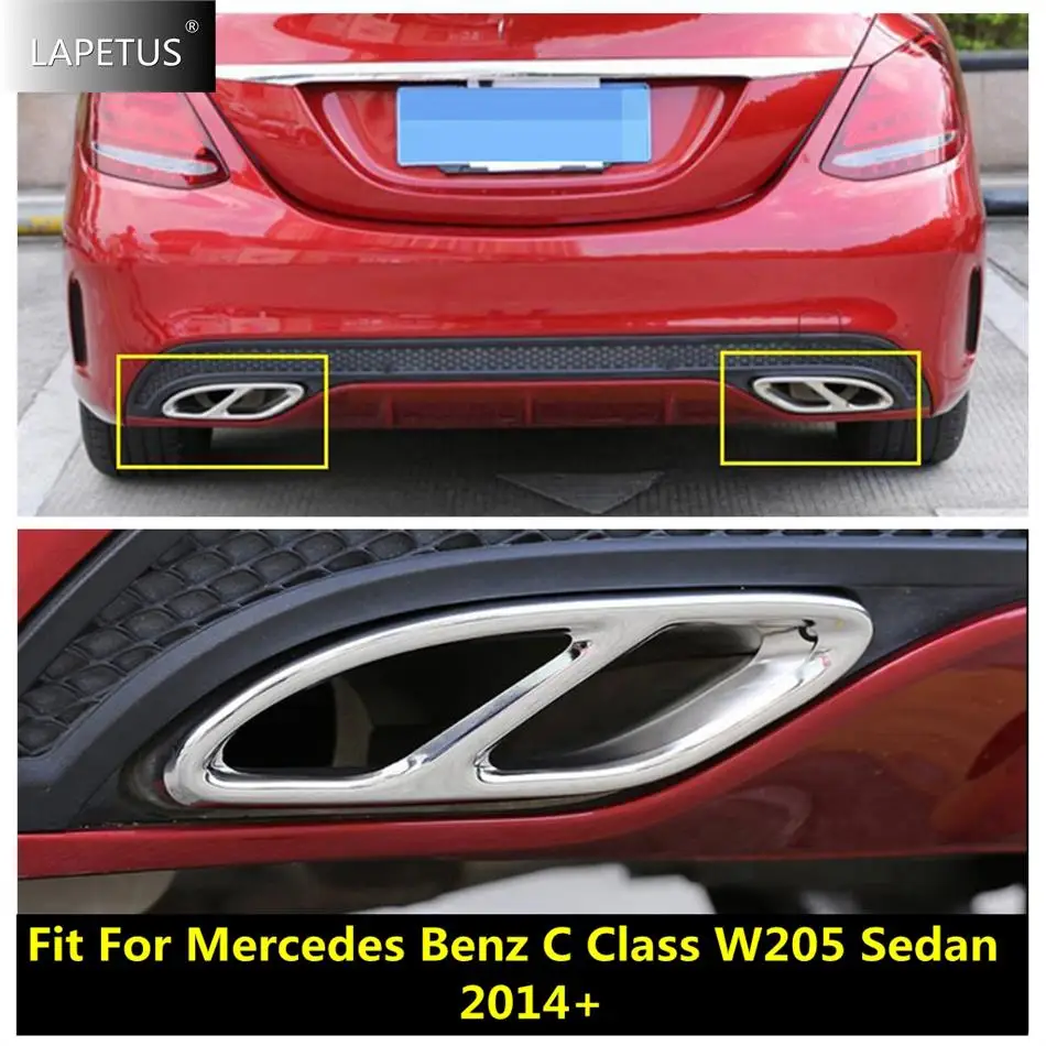 

Car Accessories Rear Exhaust Pipe Muffler Throat Intake Protect Cover Trim Fit For Mercedes Benz C CLASS W205 Sedan 2014 - 2021