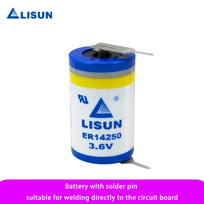 LISUN ER14250 with Welding Foot Disposable Lithium Battery 3.6V Delta PLC Programmer Positioning Instrument Non-rechargeable