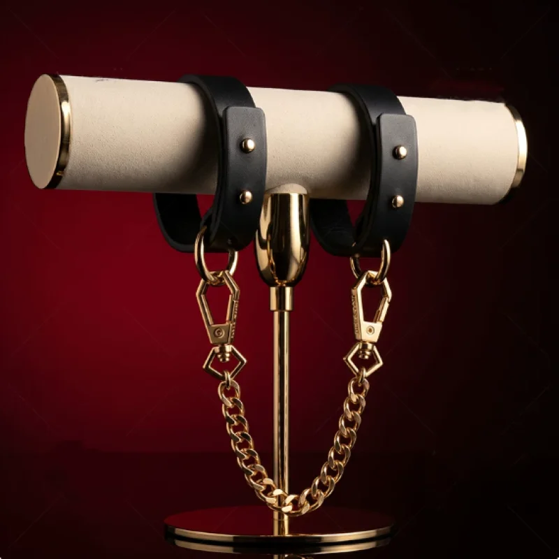 Adjustable Leather Choker Necklace Bell With Chain Leash Set Couple Cosplay Games Party Costume Gothic Punk Fashion Accessory