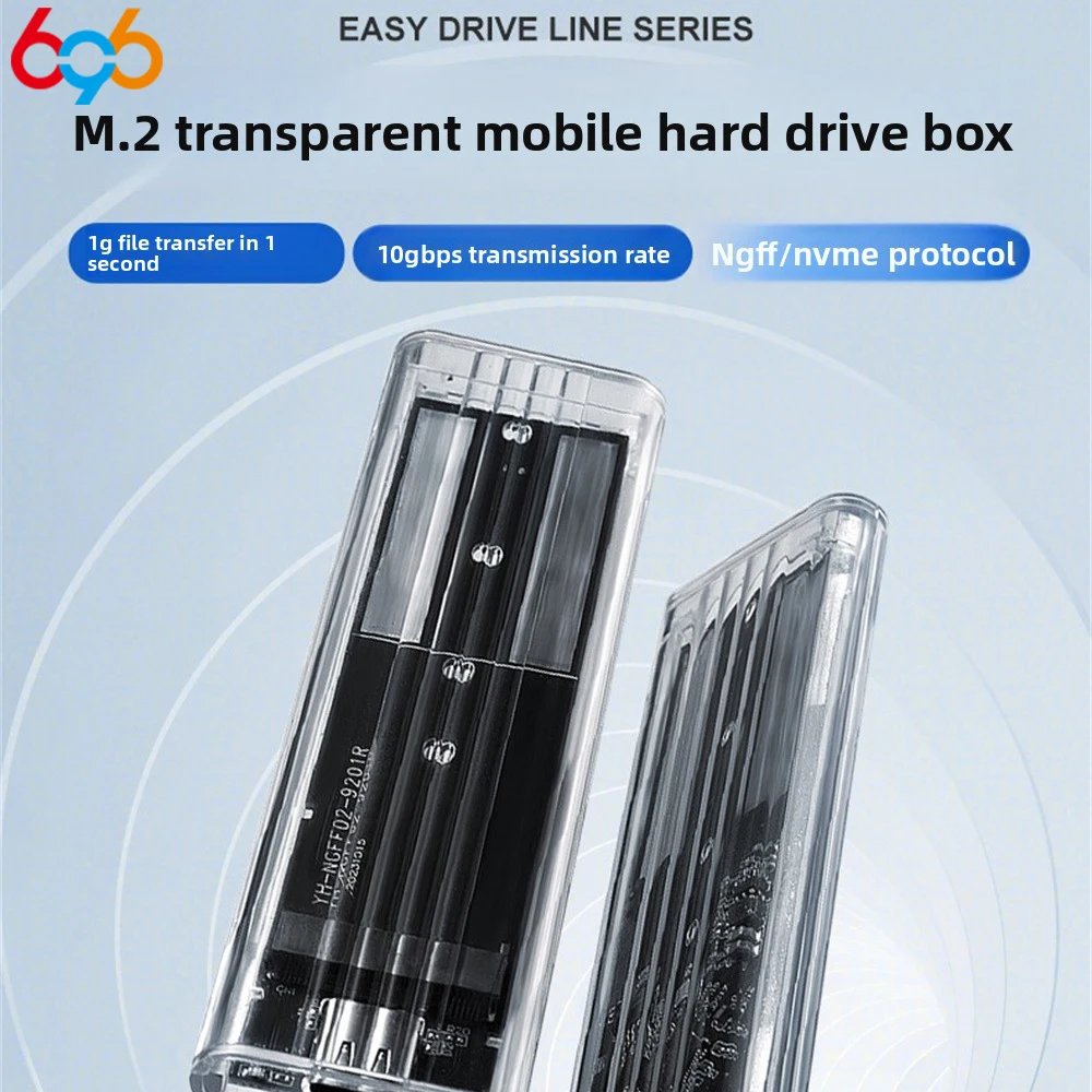 

M.2 NVME PCIe NGFF SATA Корпус SSD с двумя протоколами Прозрачный USB Type C 10 Гбит/с PCI-E M2 SSD Прозрачный внешний корпус Коробка для жесткого диска