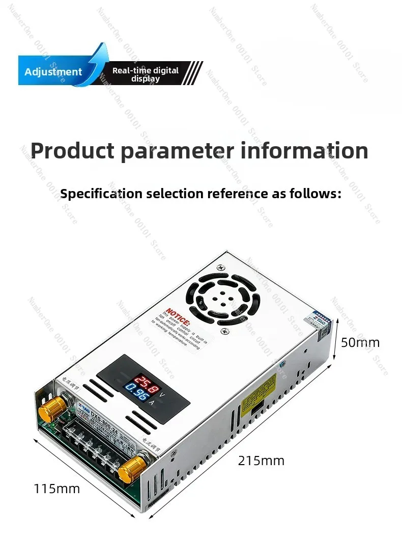 Digital Adjustable Switching Power Supply 5V-220V Variable Voltage 500W 800W 1000W CC CV For Battery Charging & Industrial Use