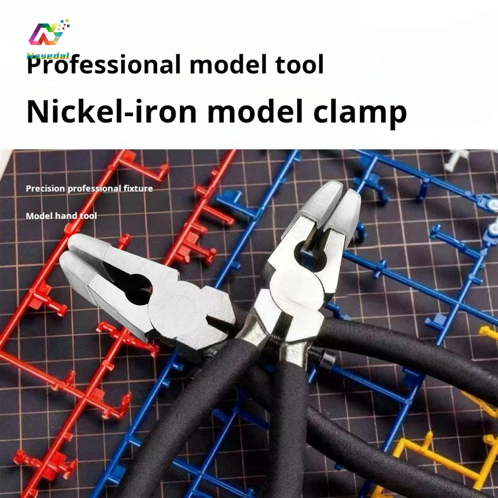 8 Inch Model Making Clamp High Carbon Steel Forged Limit Screw Anti Break Plastic Coated Handle Precision Clamp for Gundam