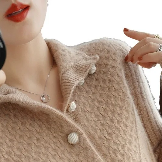 

Loose Knitted Top Long Sve f High Collar Base Layer Sweater Women's Outerwear Winter Faion Commute Sle Thiened