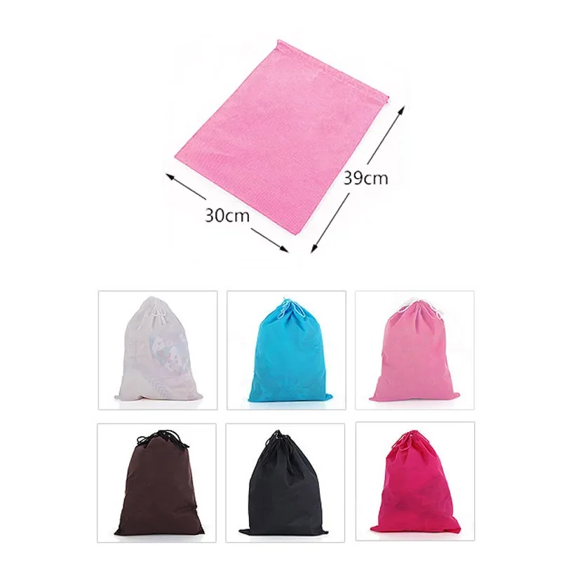 Waterproof Reusable Non-woven Portable Tote Drawstring Storage Bag Closet Shoes Bra Panties Organizer Pouch Folding Travel Bag