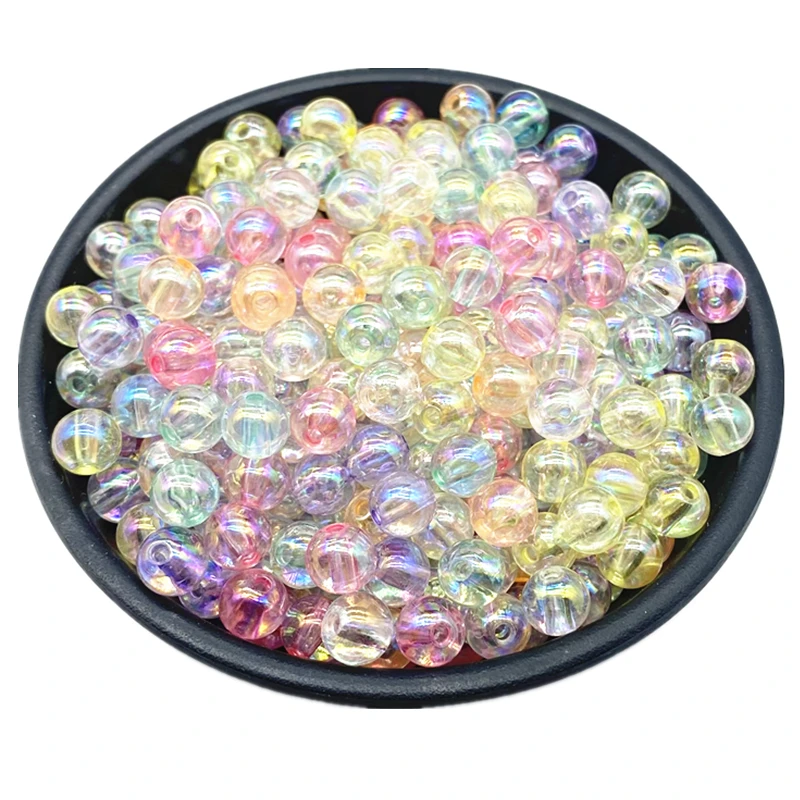 50 pieces/lot 8mm AB Color Round Acrylic Beads Loose Spacer  For Jewelry Making bracelet pendant necklace earrings DIY