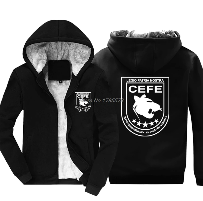 Winter Men Zipper Thicken Sweatshirt France French Army 3 Rei Legion Etrangere CEFE Jungle Warfare Trainings Hoodies Jacket