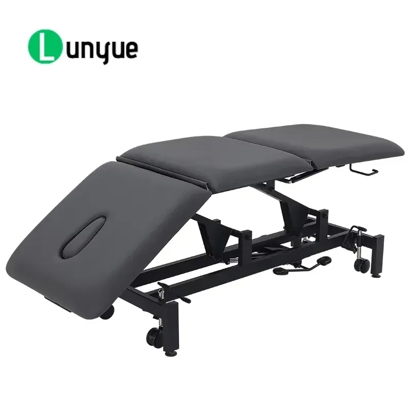 Hydraulic Adjustable Three Section Massage Chair EMS Massage CE Certified Height Adjustable 47 90 cm Durable Leather