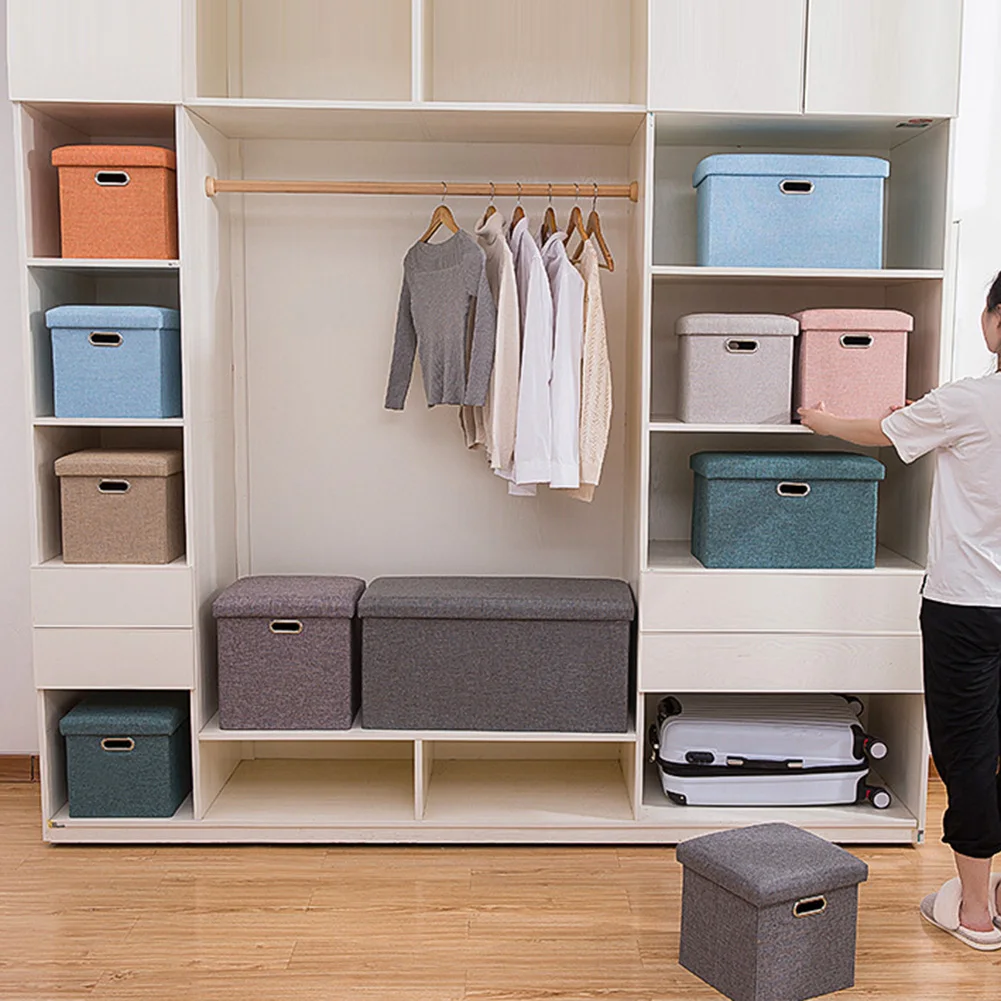 

Складной пуфик-оттоманка для хранения вещей, маленький складной пуфик-подставка для ног с губчатой крышкой, 11.81x11.81x11.81 дюйма, удобное квадратное сиденье-подставка для ног