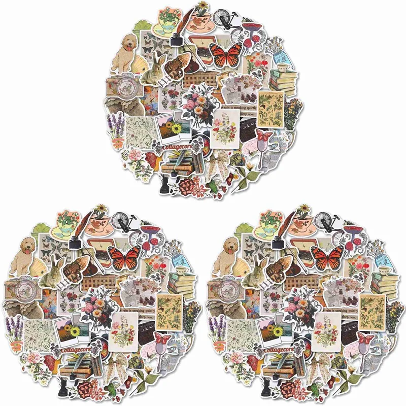 

Винтажные наклейки, 150 альбом для стикеров, винтажные принадлежности для дневника, водонепроницаемые виниловые наклейки для планировщика, дневника