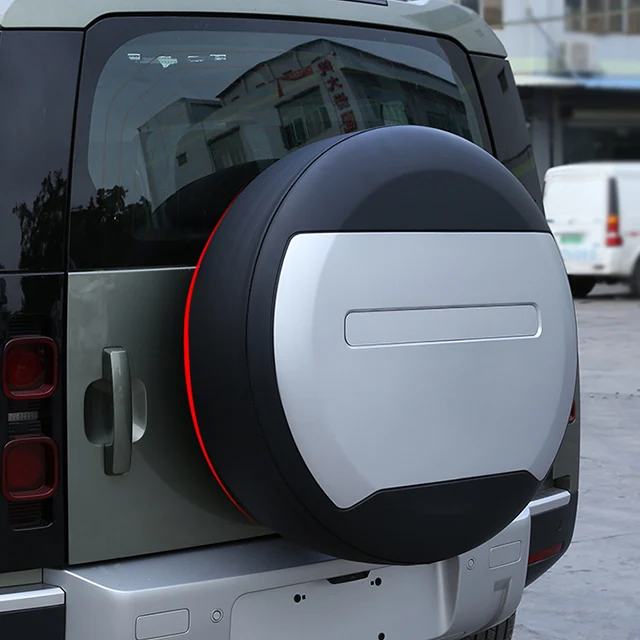 Black or white Tire Cover Exterior Accessory ABS Spare Wheel Cover for Land rover Defender Rear door compartment tire cover