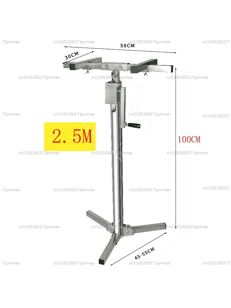 2.1M Wall Mount Cabinet Bracket Hand Crank Electric Dual Purpose Stainless Steel 100KG Load Bearing Lifting Shelf