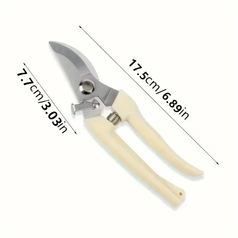 2pcs Stainless Steel Garden Pruning Shears Set - Modern Style, Ambidextrous Handle, Razor-Sharp Blades for Flower Arrangement, P