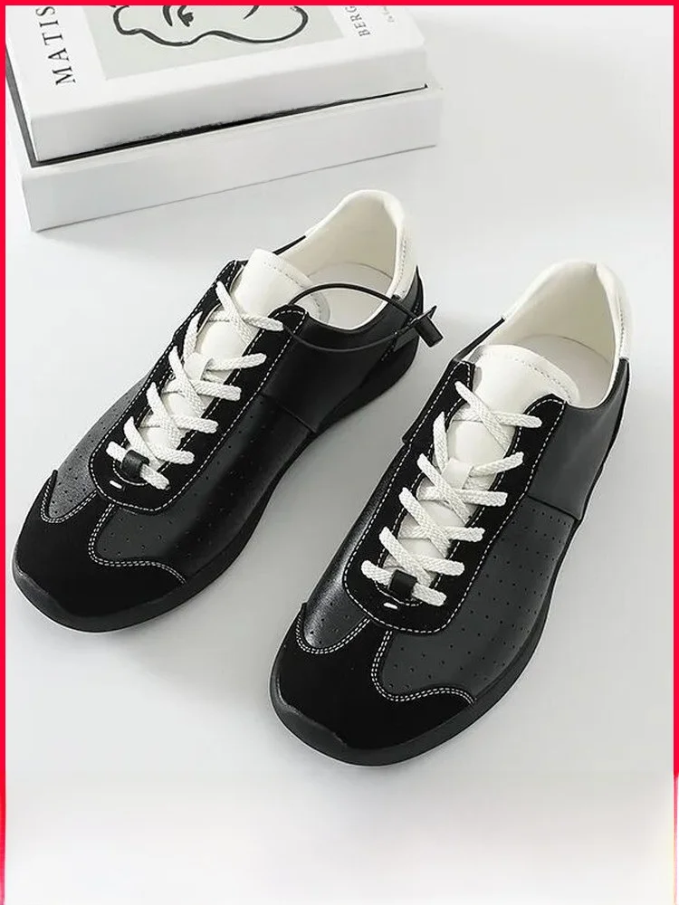 

Ballet Deoxynucleotide Series Men's Retro Thin Bottom Sports Leisure Shoes Leather Patchwork Cowhide Reverse Velvet Fashionable