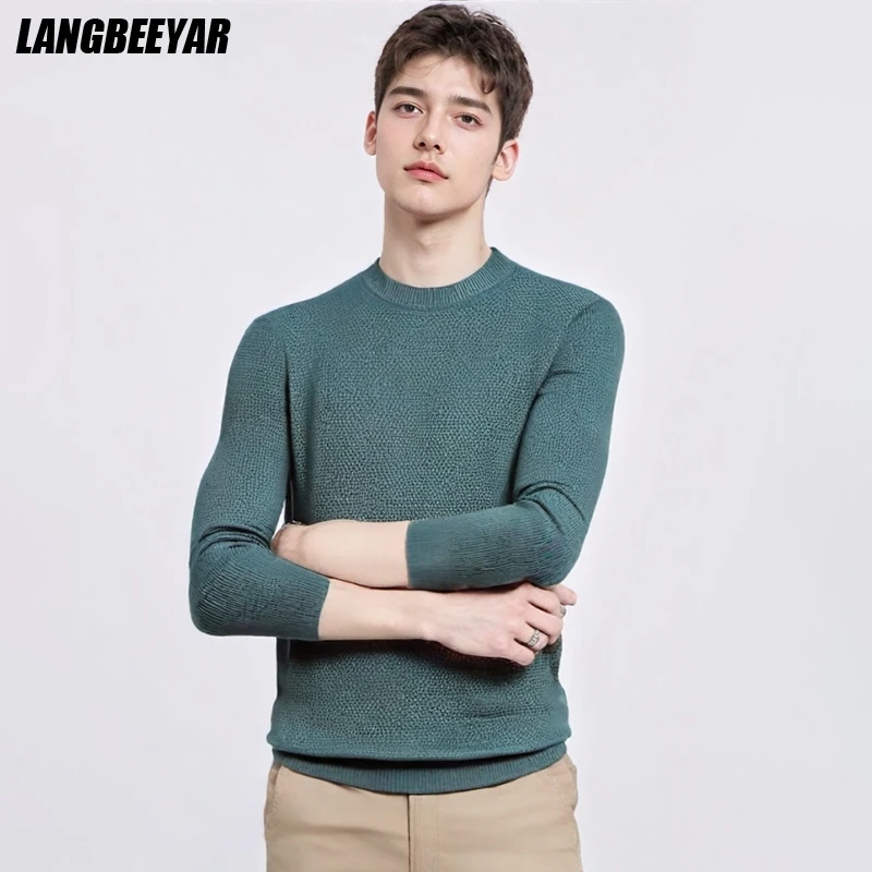 

2025 Top Grade New Fashion Designer Knit Pullover Woolen Crew Neck Sweater Casual Brand Mens Jumpers Slim Fit Mens Clothing