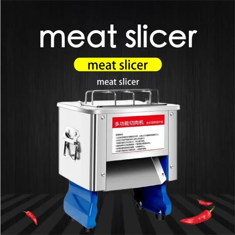 Automatic Commercial Mini Table Top Food Cutting Cutter Vegetable Fruit Slicer Fresh Meat Slice Machine