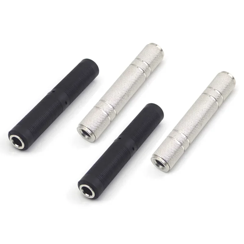 2/4/10Pcs 6.35mm Stereo Audio Coupler Dual Female Jack Connector 6.35mm Double Female Plug Connectors Socket Adapter