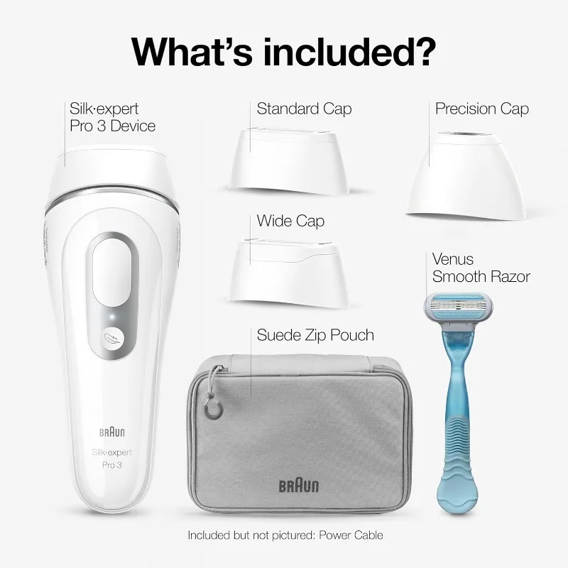 Braun IPL Long-Lasting Hair Removal System for Women and Men, Silk Expert Pro 3 PL3221, Head-to-Toe Usage, for Body & Face