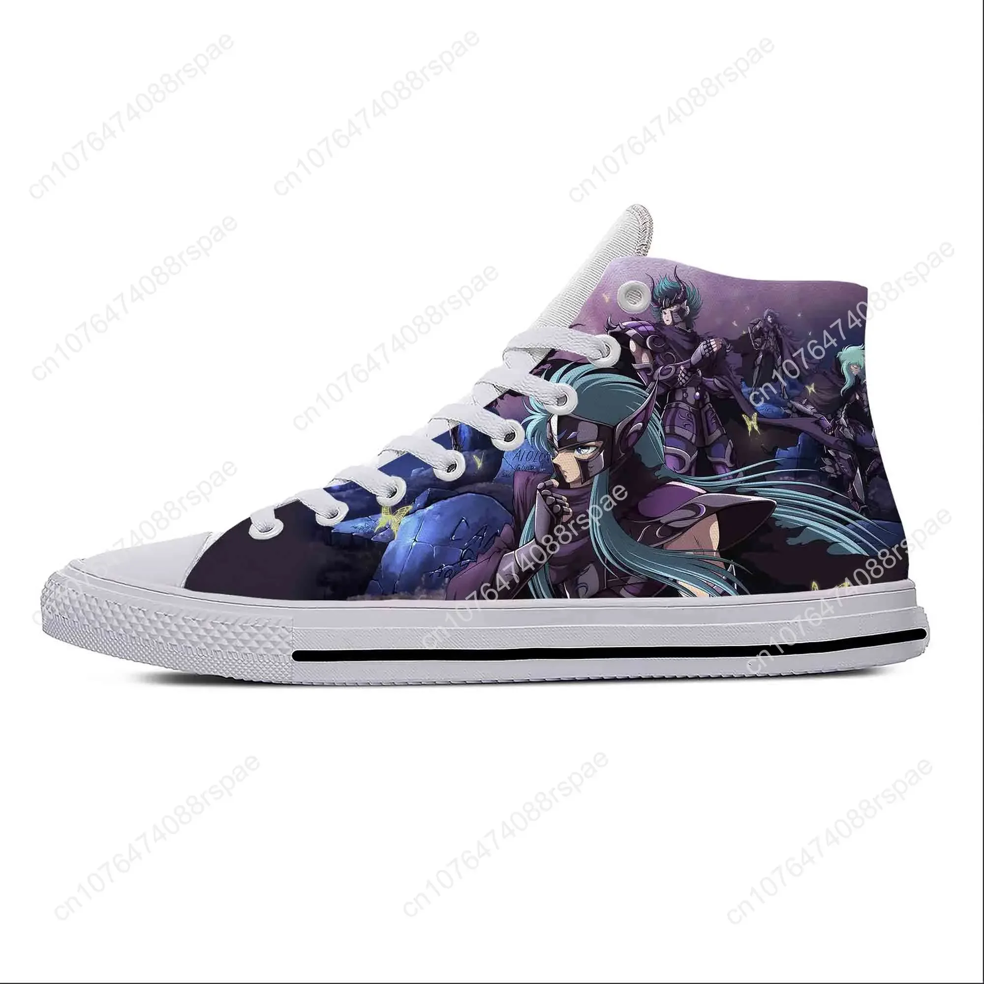 Seiya Japanse Anime Manga Cartoon Comic Saint Casual Doek Schoenen Hoge Top Lichtgewicht Ademende 3d Print Heren Dames Sneakers