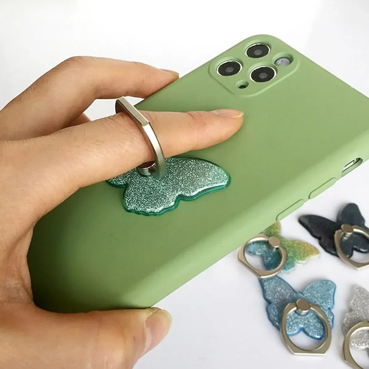 Универсальный Блестящий держатель для ручки в виде красивой бабочки