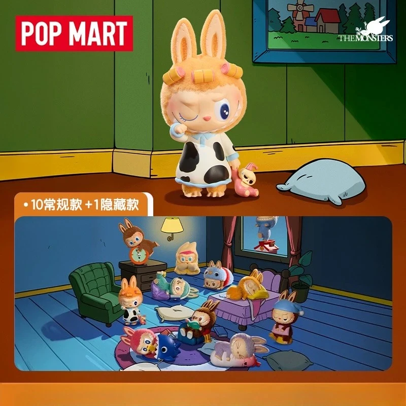 

POP MART THE MONSTERS LABUBU 1:00 Am Series слепая коробка флокирование аниме фигурка орнамент коллекция рождественские подарки