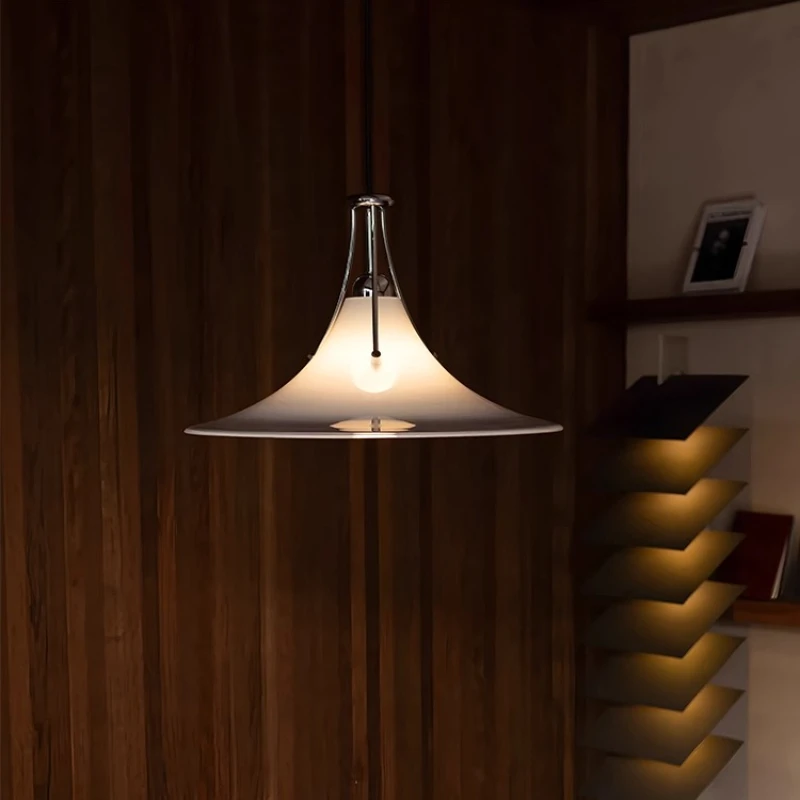 

Chandelier Designer Premium Minimalist Bauhaus Restaurant Bar Island Cafe Horn Glass Chandelier